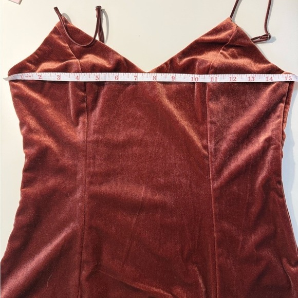 Banana Republic Rust Velvet Cami Top Adjustable Straps Fitted XS - Picture 8 of 11
